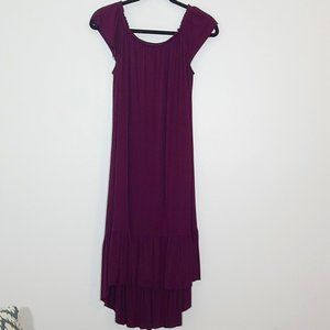 Almost Pink Dress Purple High Low Womens Size Small Stretch Comfort Pretty